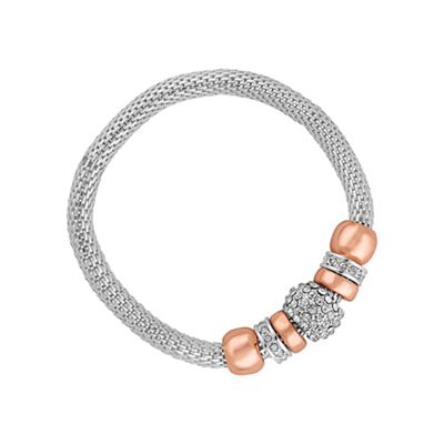 Silver pave crystal charm bracelet